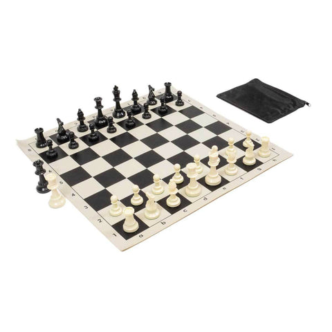 Perfect Fit Chess Bag w/ Standard Board & Weighted Pieces Combo